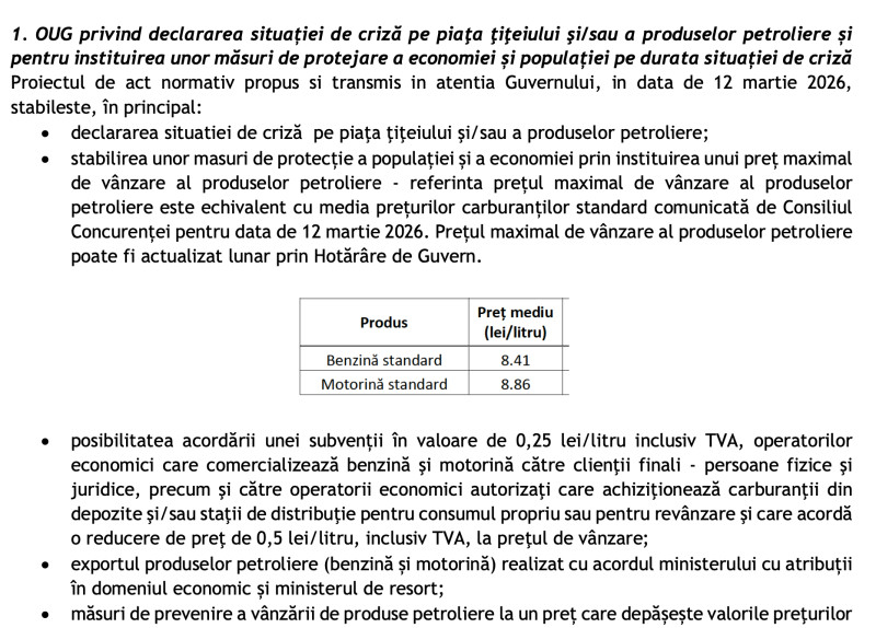 Ministerul Energiei are în vedere proclamarea stării de criză pe piața țițeiului, incluzând limitări și impozite diminuate...