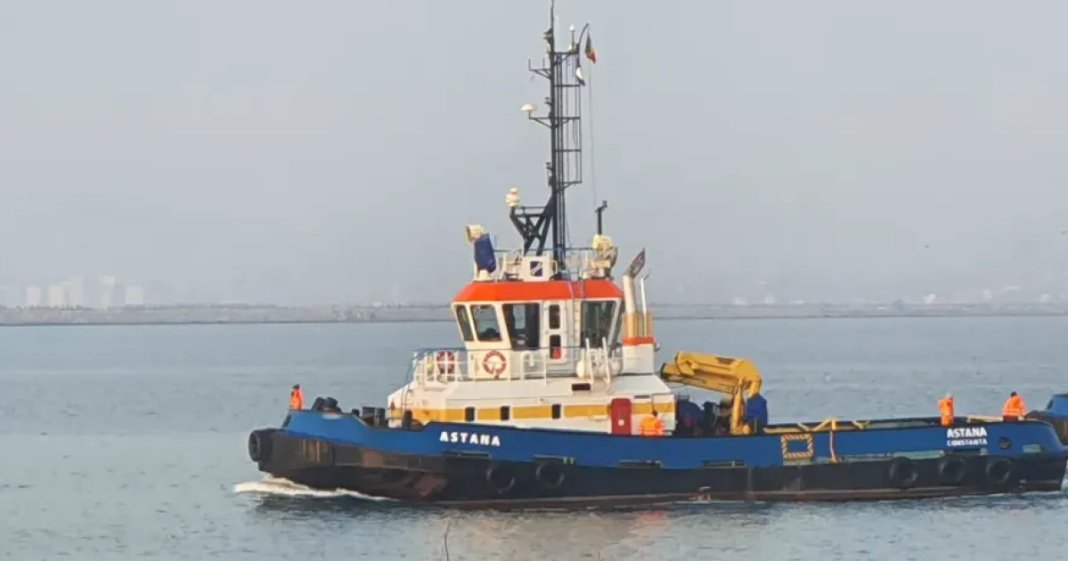 Remorcher scufundat în Portul Midia: o persoană revigorată, alte cinci posibil prezente la bord