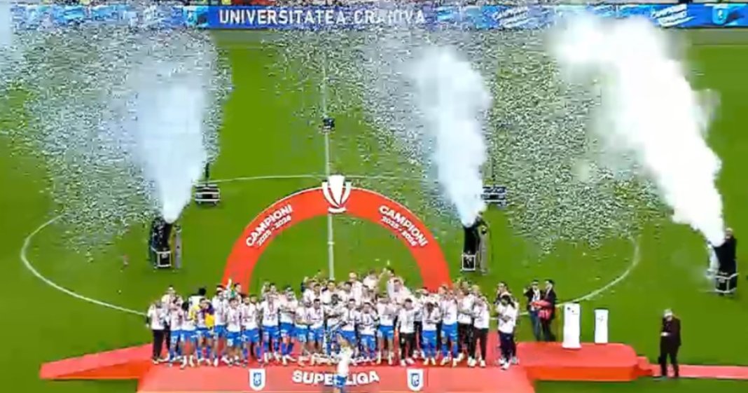 Superliga: Universitatea Craiova obține titlul de campioană a României după succesul de 5-0 asupra Universității Cluj. Formația...