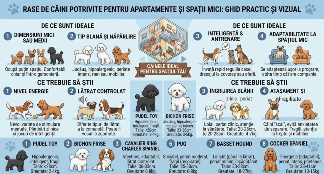 Rase de caini potrivite pentru apartamente și spații mici Rase de caini potrivite pentru apartamente și spații mici